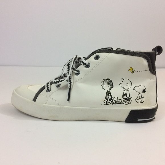 Zara Kids Boys Limited Edition Peanuts Snoopy High Tops Shoes Sz EU 36/37 US 4.5 - Picture 2 of 12